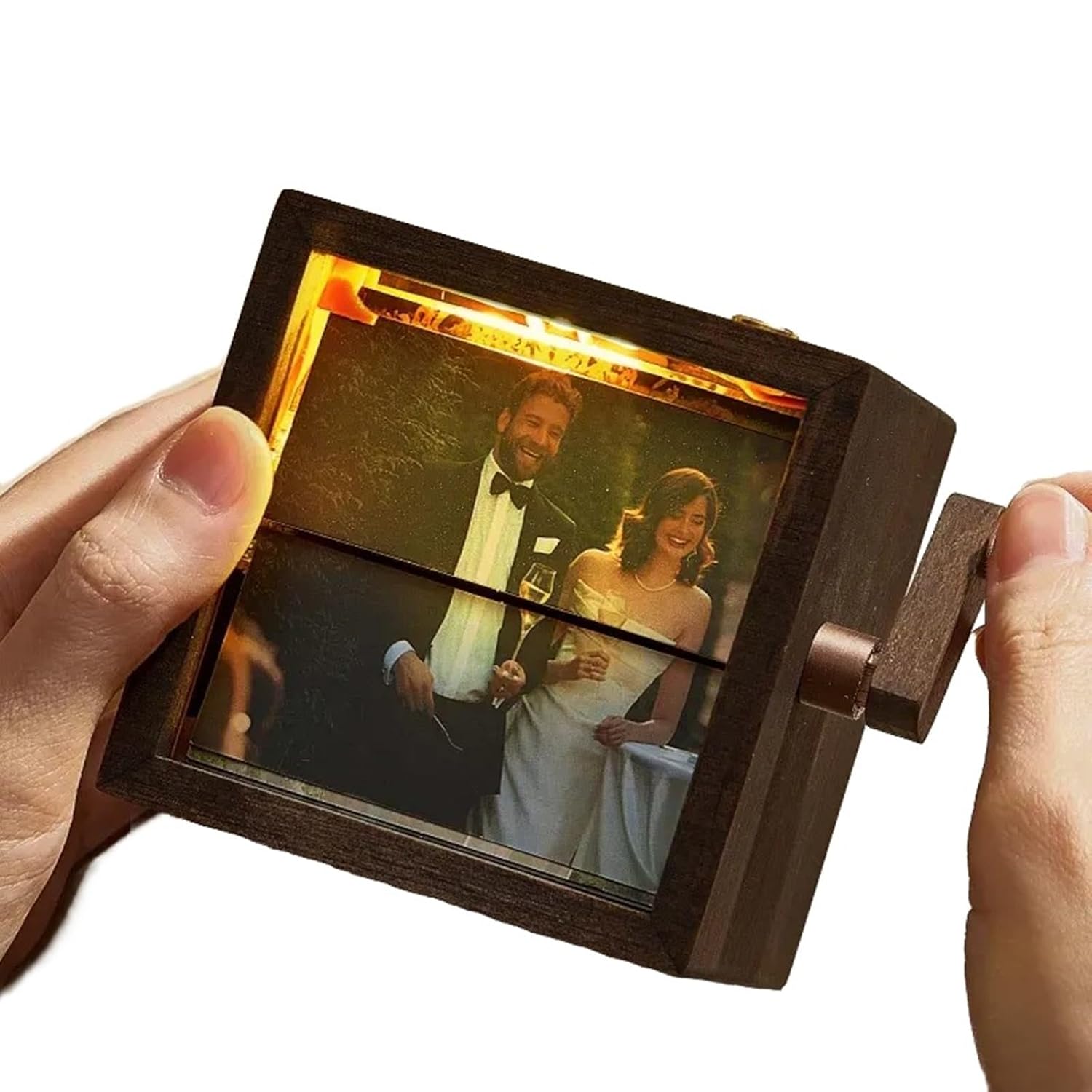 【復古手搖相框】定制機械翻頁相冊 - 獨特創意禮物，珍藏愛情/家庭/寵物美好時刻（情人節/生日/母親節首選）