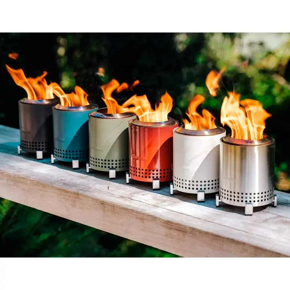 不鏽鋼便攜式無煙柴火爐｜戶外露營/室內庭院/桌面款多功能爐具｜高效燃燒易收納設計